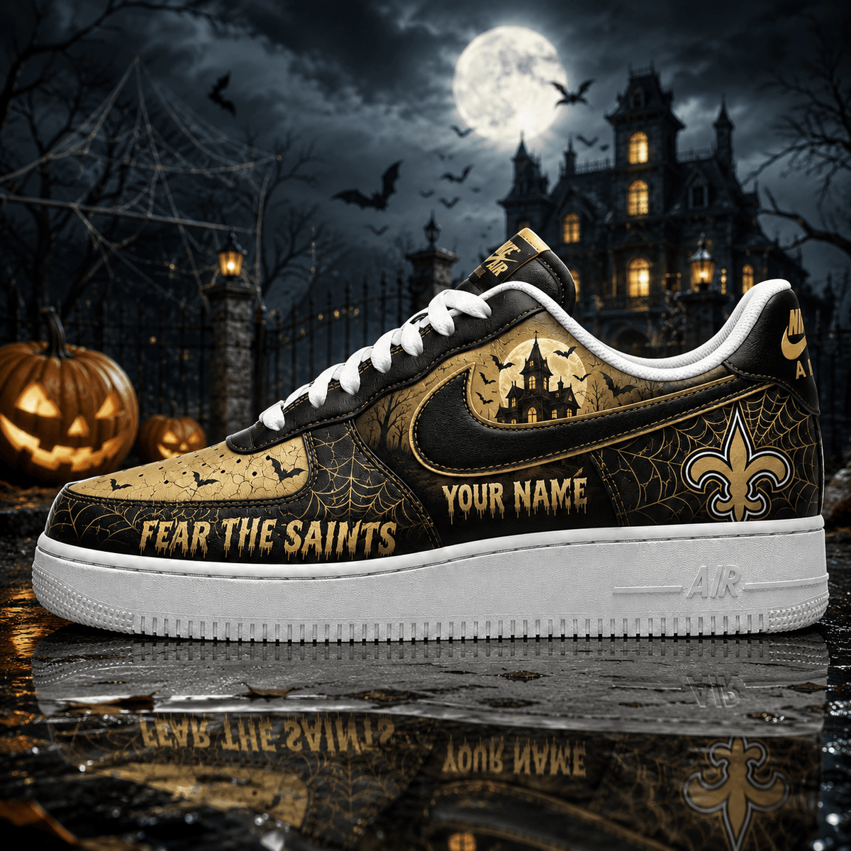 New Orleans Saints | Premium Fear The Team Halloween Low Top Sneakers