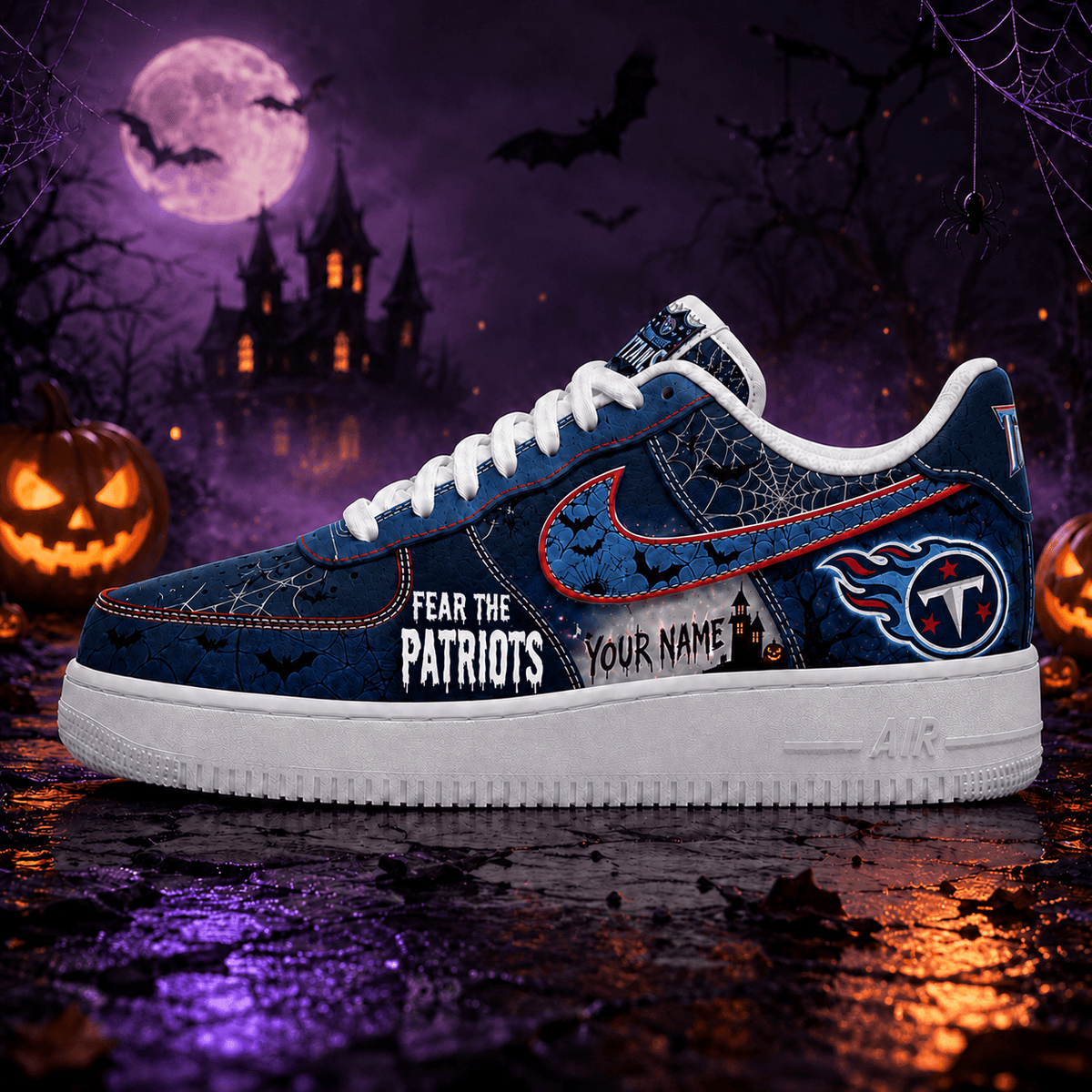 Tennessee Titans | Premium Fear The Team Halloween Low Top Sneakers