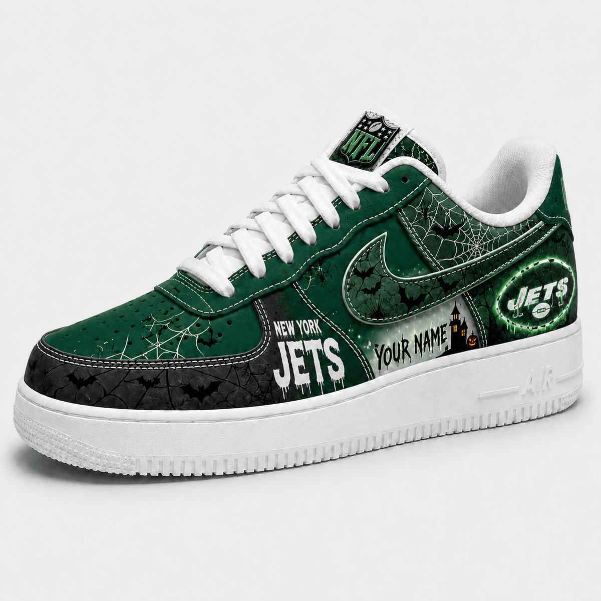 New York Jets | Premium Fear The Team Halloween Low Top Sneakers