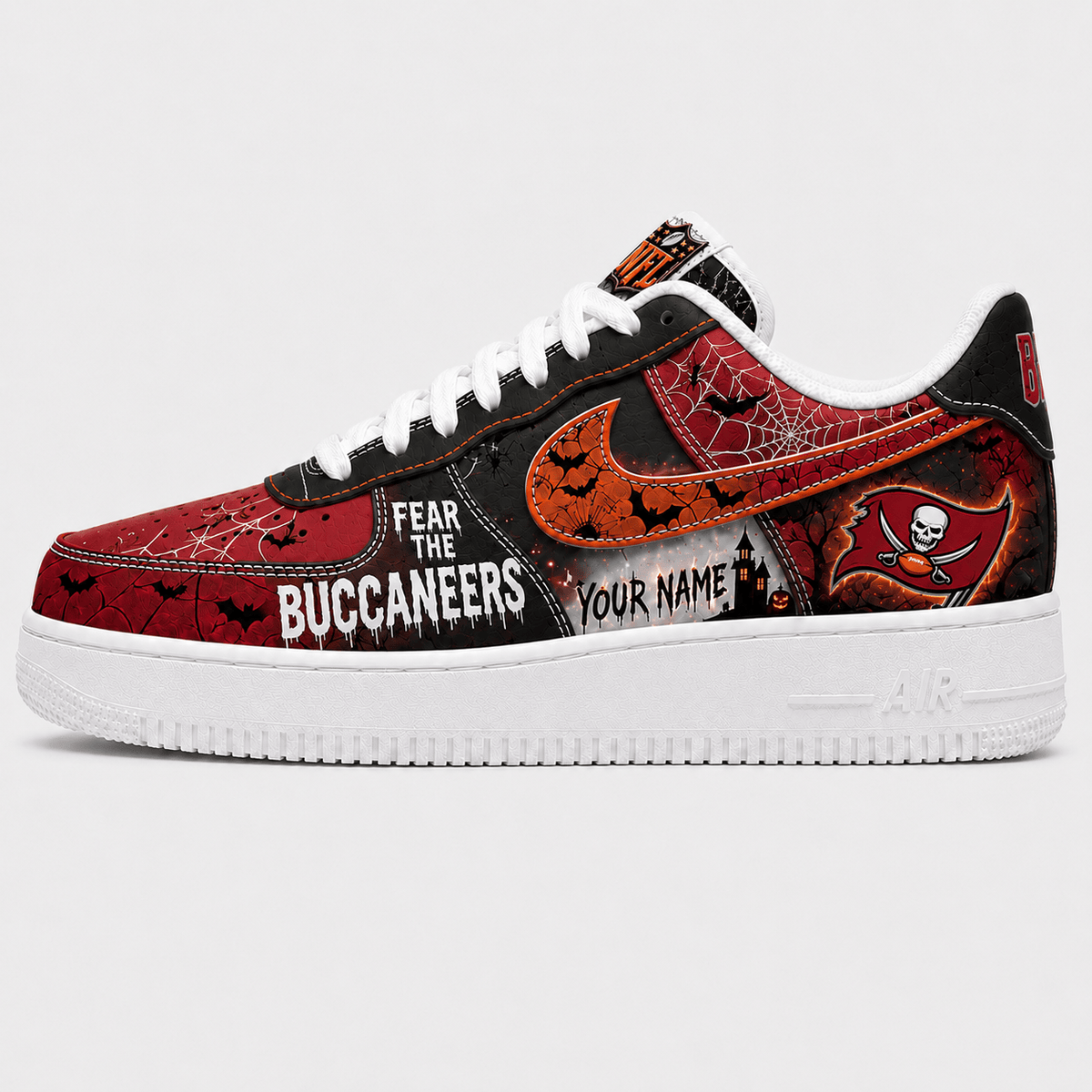 Tampa Bay Buccaneers | Premium Fear The Team Halloween Low Top Sneakers