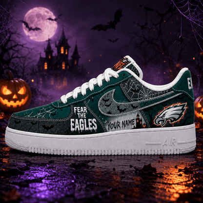 Philadelphia Eagles | Premium Fear The Team Halloween Low Top Sneakers