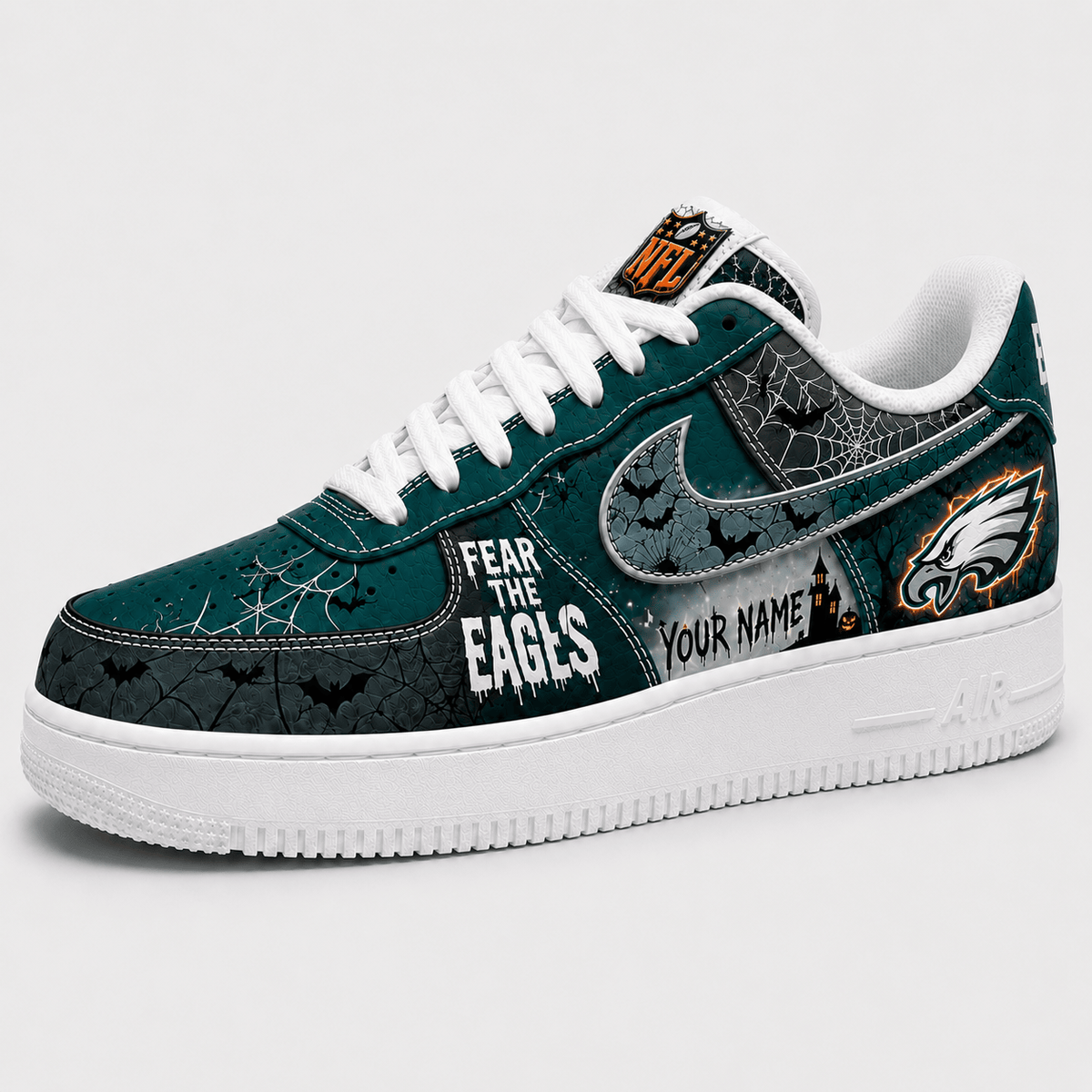 Philadelphia Eagles | Premium Fear The Team Halloween Low Top Sneakers