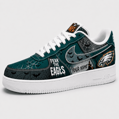 Philadelphia Eagles | Premium Fear The Team Halloween Low Top Sneakers