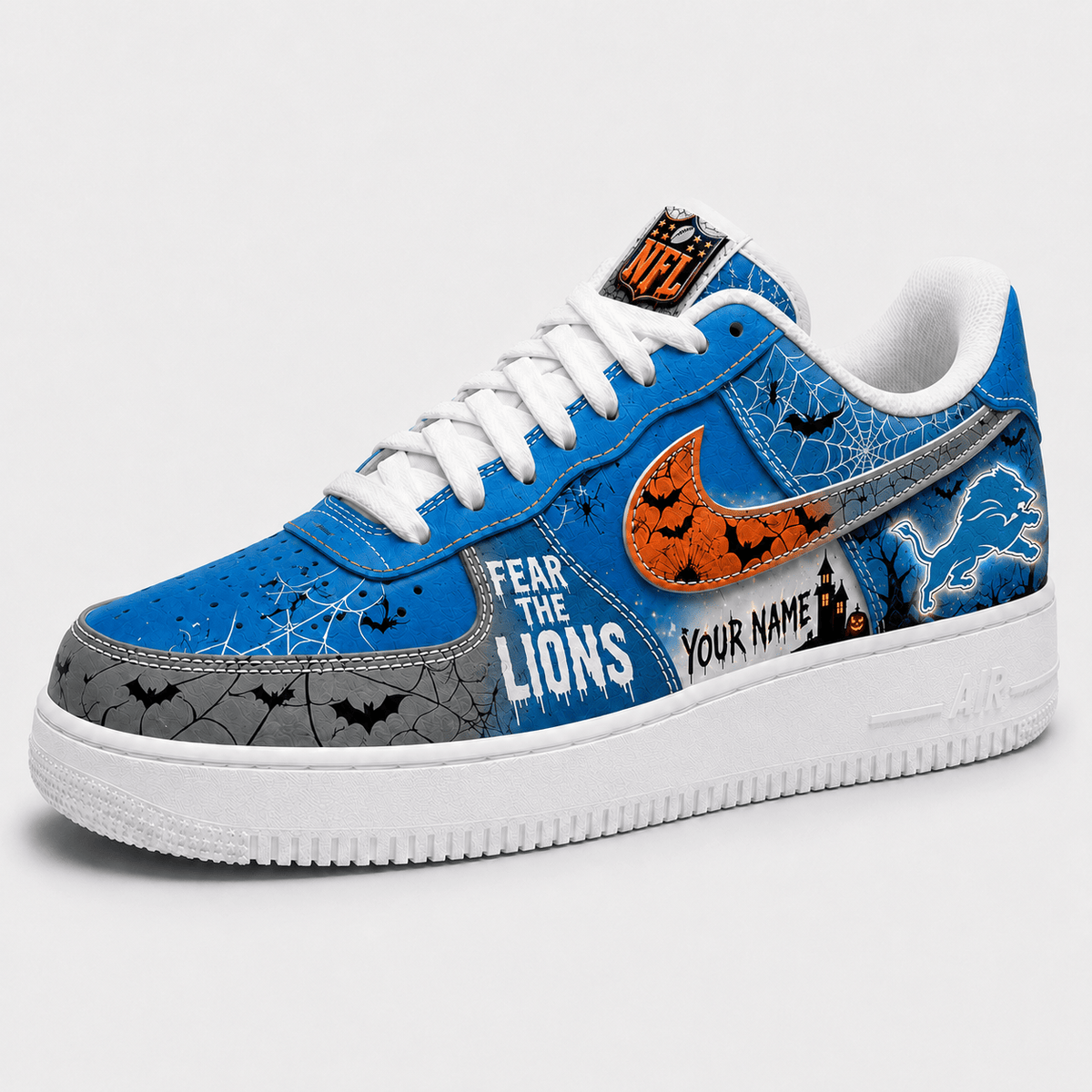 Detroit Lions | Premium Fear The Team Halloween Low Top Sneakers