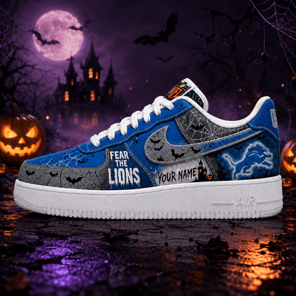 Detroit Lions | Premium Fear The Team Halloween Low Top Sneakers