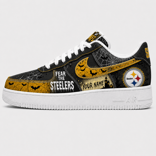 Pittsburgh Steelers | Premium Fear The Team Halloween Low Top Sneakers