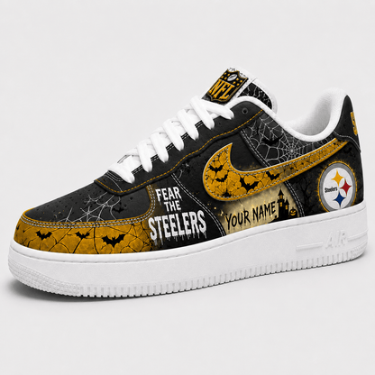 Pittsburgh Steelers | Premium Fear The Team Halloween Low Top Sneakers