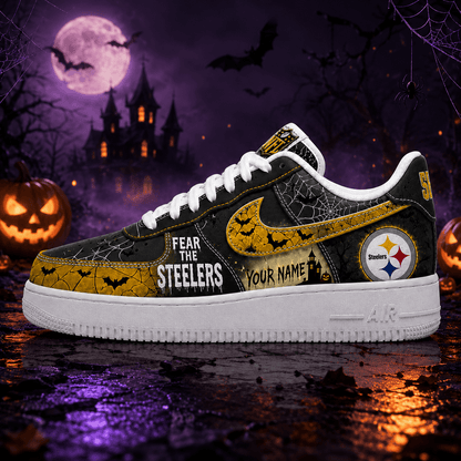 Pittsburgh Steelers | Premium Fear The Team Halloween Low Top Sneakers