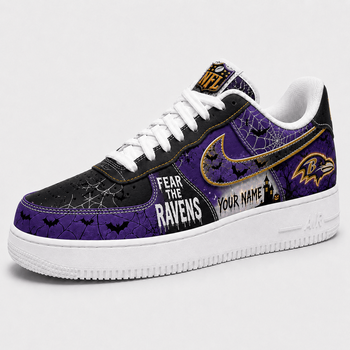 Baltimore Ravens | Premium Fear The Team Halloween Low Top Sneakers