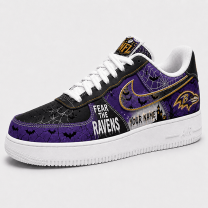 Baltimore Ravens | Premium Fear The Team Halloween Low Top Sneakers