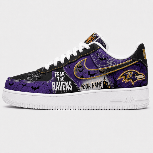 Baltimore Ravens | Premium Fear The Team Halloween Low Top Sneakers