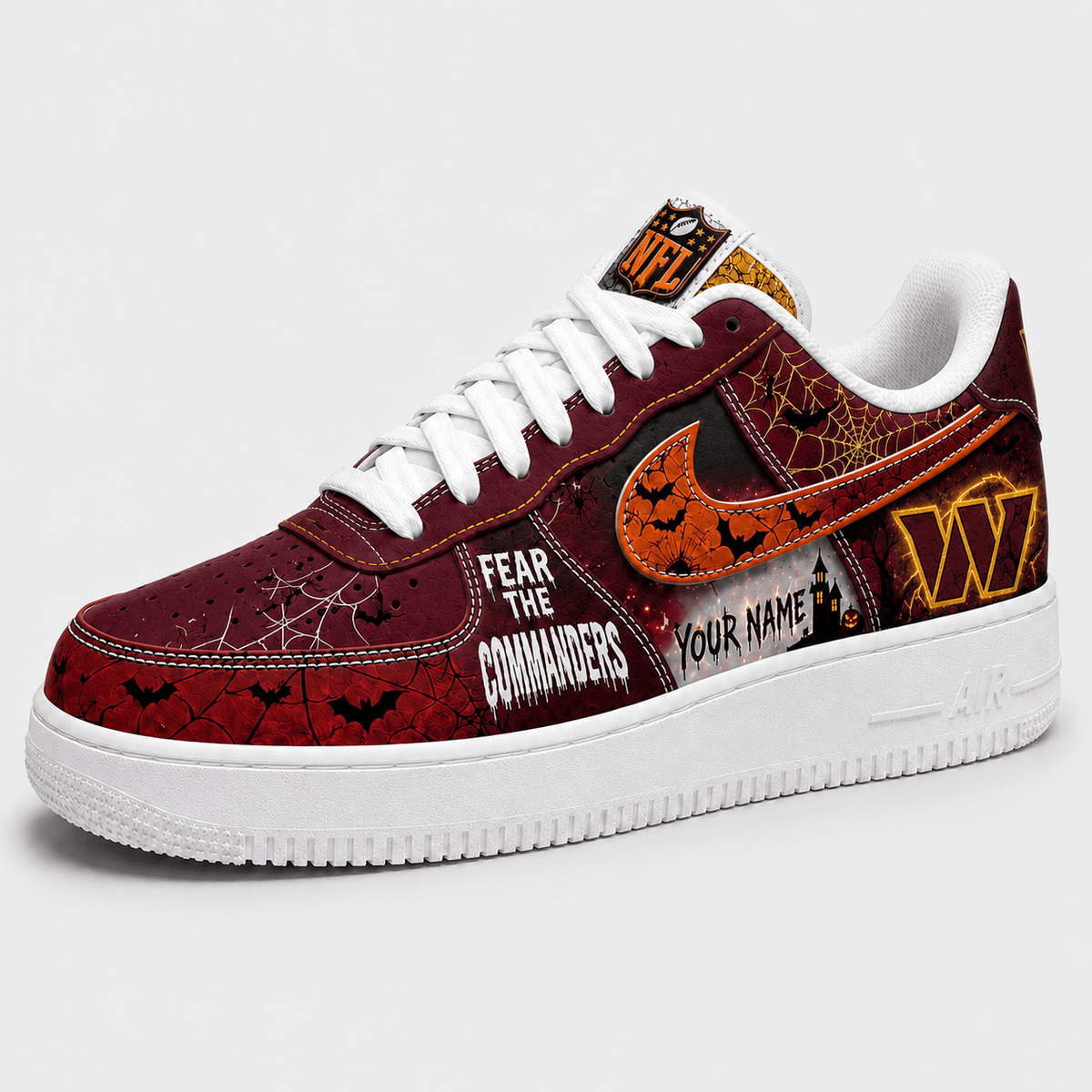 Washington Commanders | Premium Fear The Team Halloween Low Top Sneakers