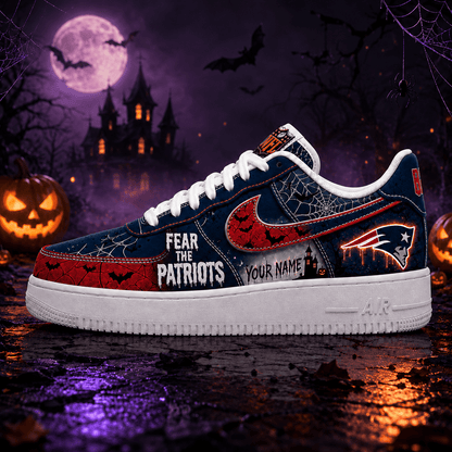 New England Patriots | Premium Fear The Team Halloween Low Top Sneakers