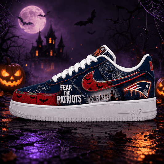 New England Patriots | Premium Fear The Team Halloween Low Top Sneakers