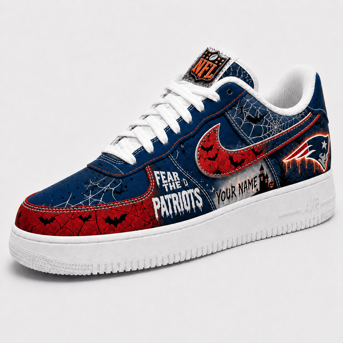 New England Patriots | Premium Fear The Team Halloween Low Top Sneakers