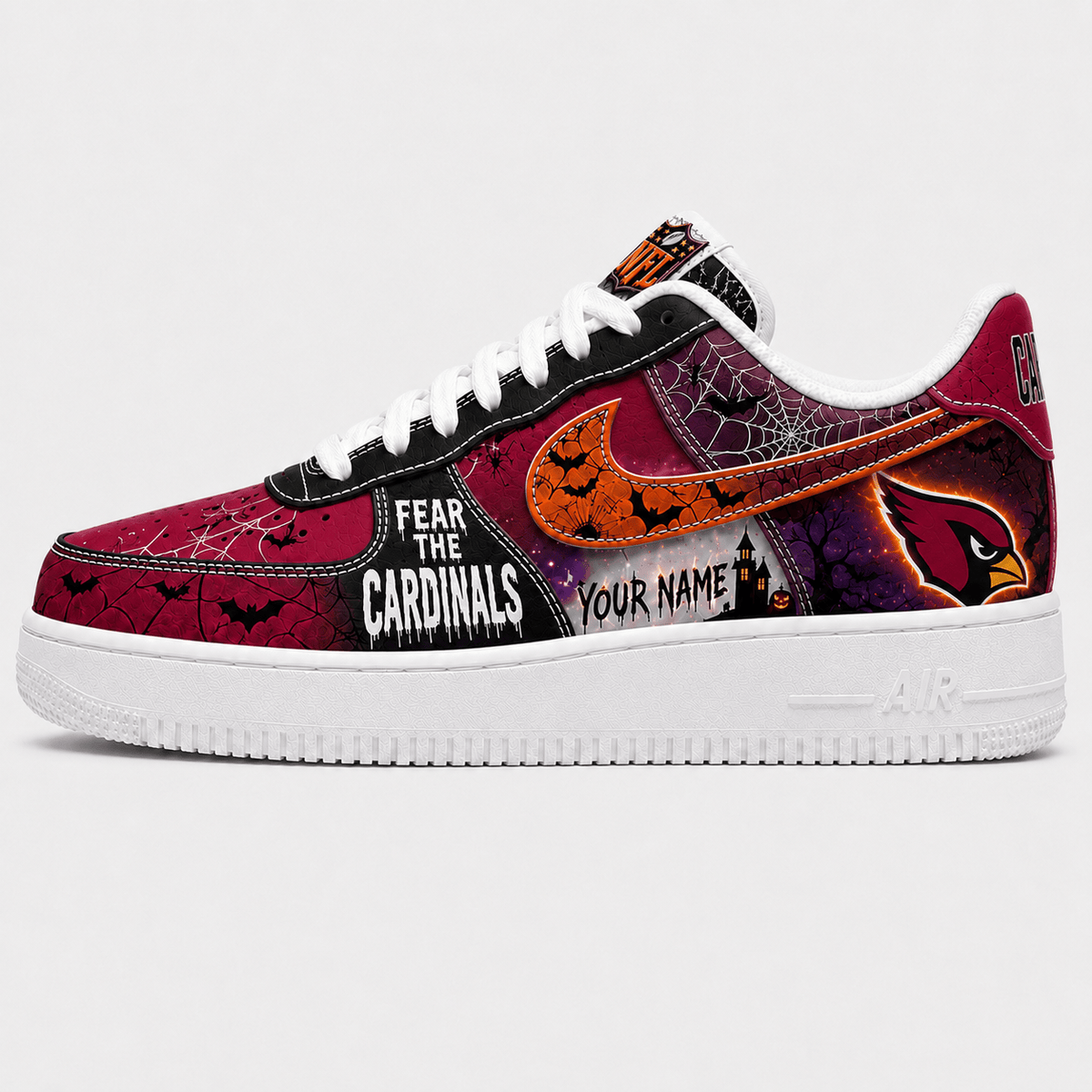 Arizona Cardinals | Premium Fear The Team Halloween Low Top Sneakers