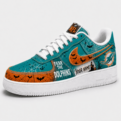 Miami Dolphins | Premium Fear The Team Halloween Low Top Sneakers