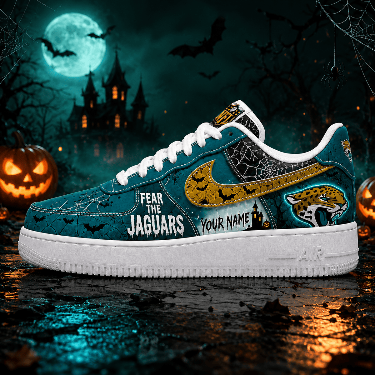 Jacksonville Jaguars | Premium Fear The Team Halloween Low Top Sneakers