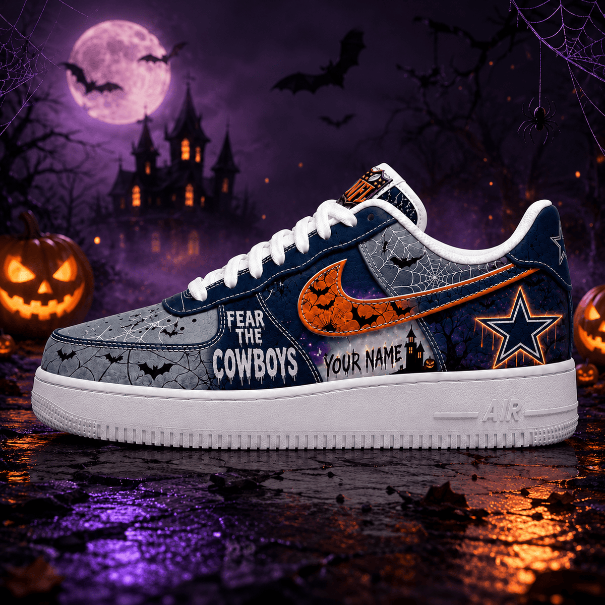 Dallas Cowboys | Premium Fear The Team Halloween Low Top Sneakers