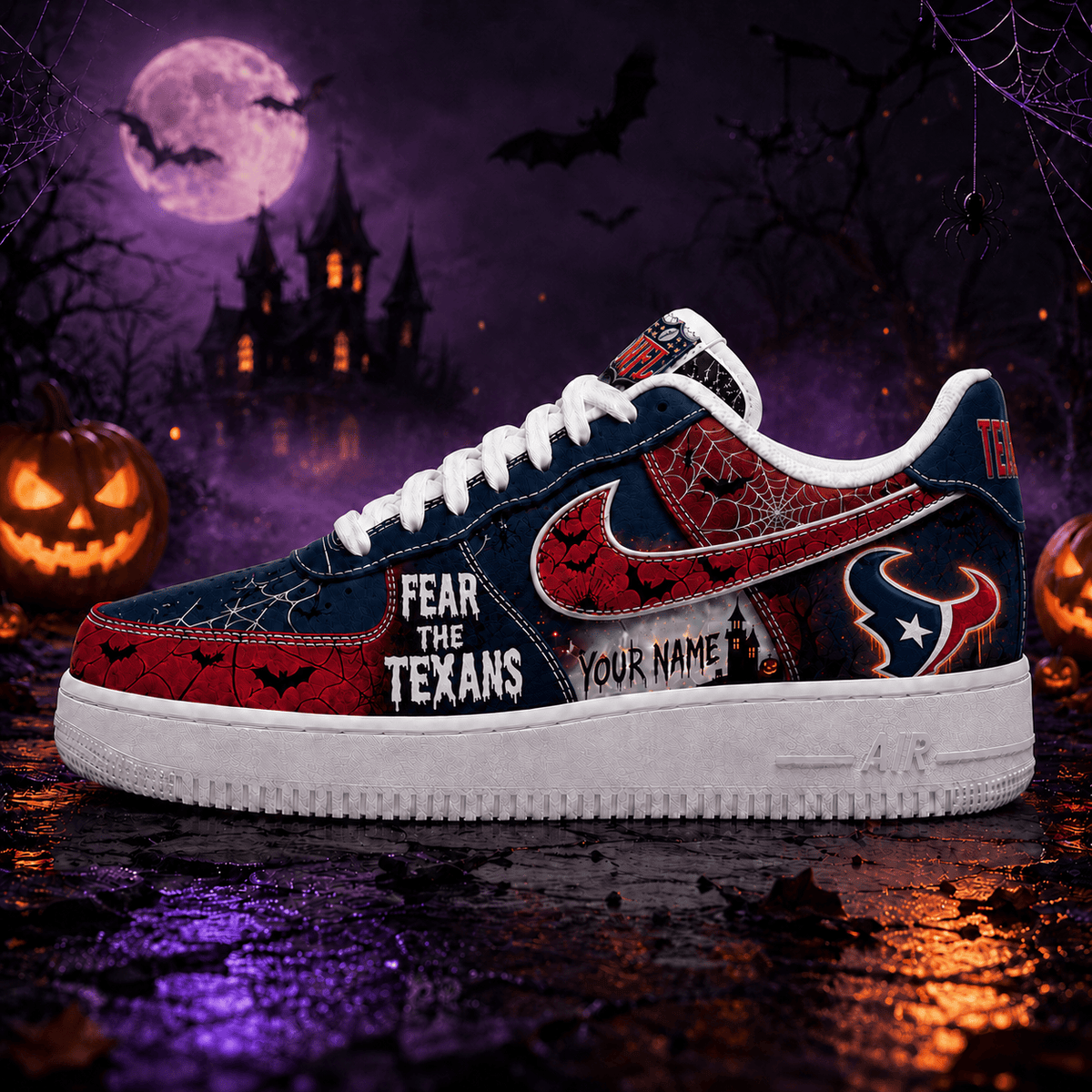 Houston Texans | Premium Fear The Team Halloween Low Top Sneakers