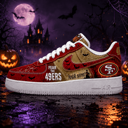 San Francisco 49ers | Premium Fear The Team Halloween Low Top Sneakers