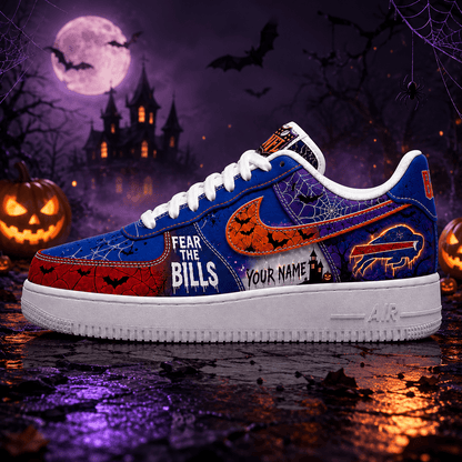 Buffalo Bills | Premium Fear The Team Halloween Low Top Sneakers