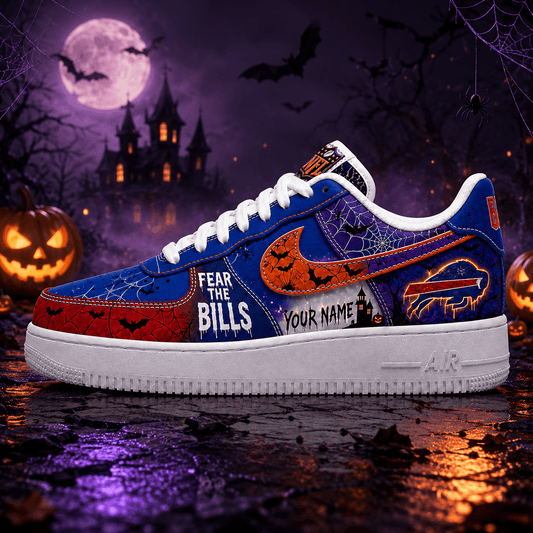 Buffalo Bills | Premium Fear The Team Halloween Low Top Sneakers