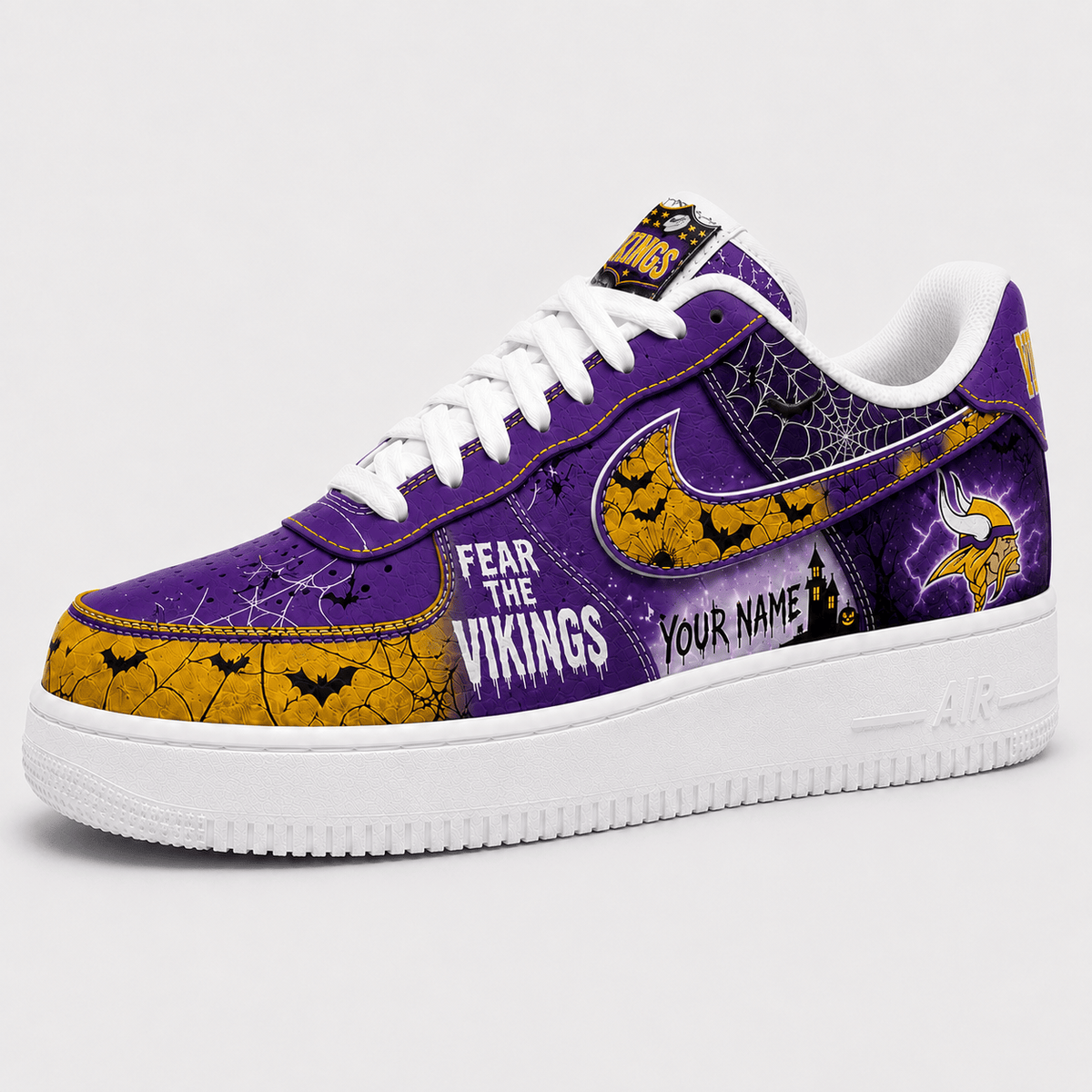 Minnesota Vikings | Premium Fear The Team Halloween Low Top Sneakers