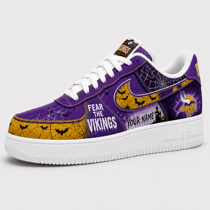 Minnesota Vikings | Premium Fear The Team Halloween Low Top Sneakers
