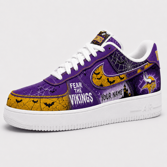 Minnesota Vikings | Premium Fear The Team Halloween Low Top Sneakers