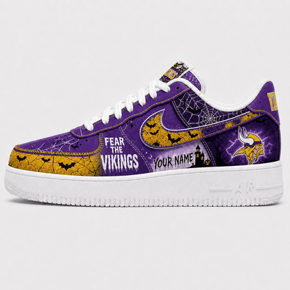 Minnesota Vikings | Premium Fear The Team Halloween Low Top Sneakers