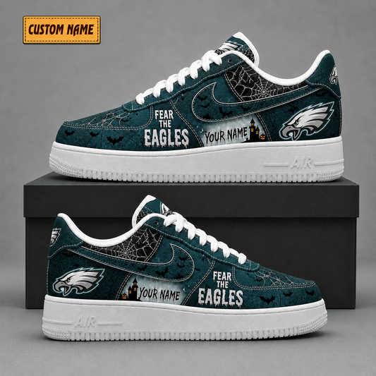 Philadelphia Eagles | Premium Fear The Team Halloween Low Top Sneakers - Va323532