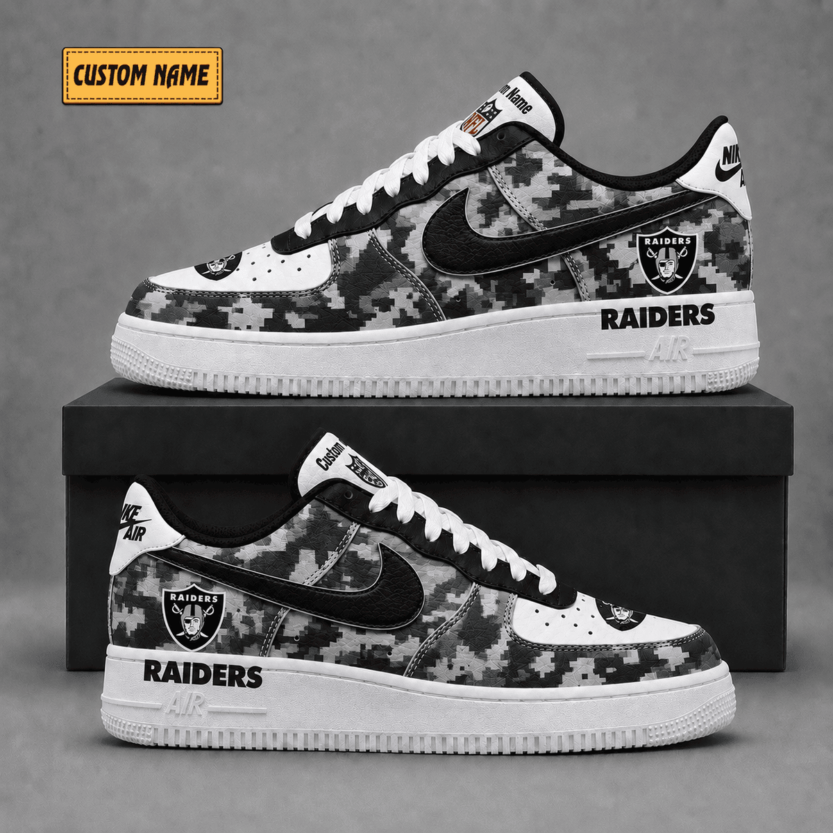 Las Vegas Raiders | Premium Fear The Team Low Top Sneakers - Va38816