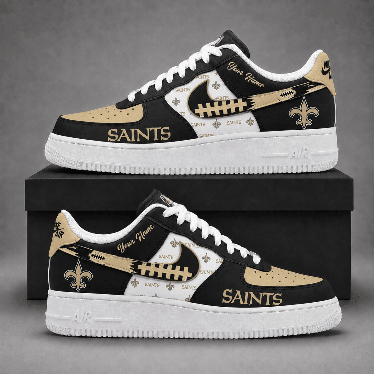 New Orleans Saints | Premium Fear The Team Low Top Sneakers Personalized - Va37442