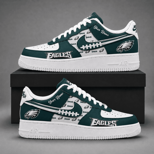 Philadelphia Eagles | Premium Fear The Team Low Top Sneakers Personalized - Va37435