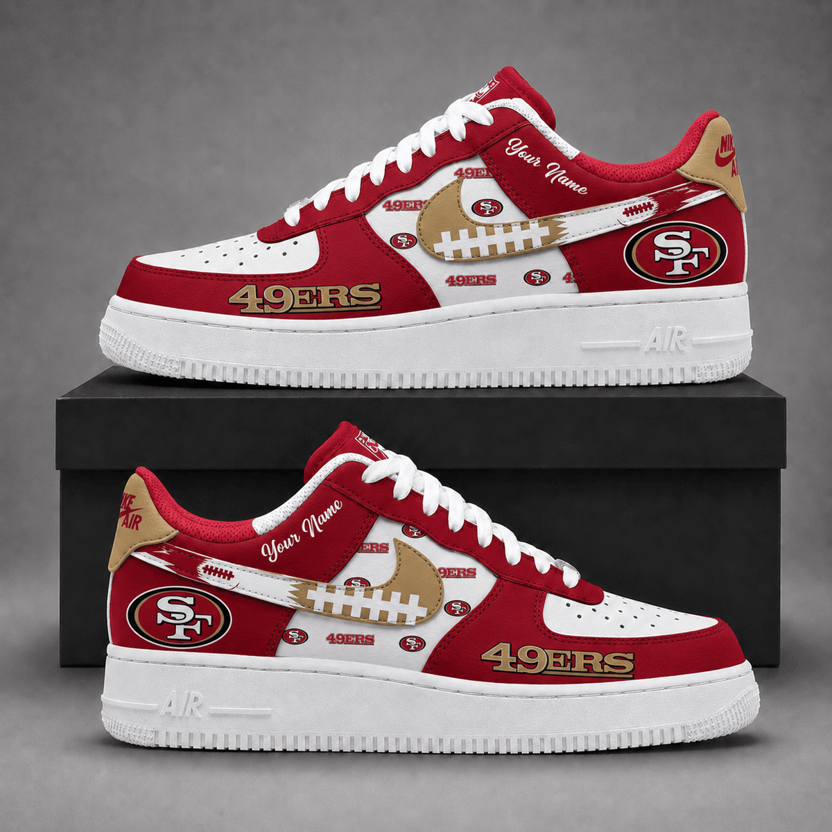 San Francisco 49ers | Premium Fear The Team Low Top Sneakers Personalized - Va37433