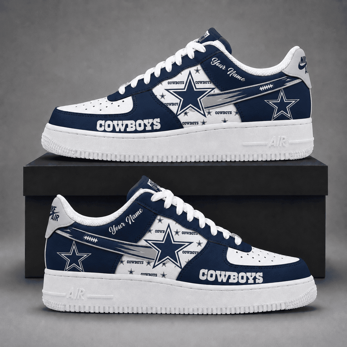 Dallas Cowboys | Premium Fear The Team Low Top Sneakers Personalized - Va37445