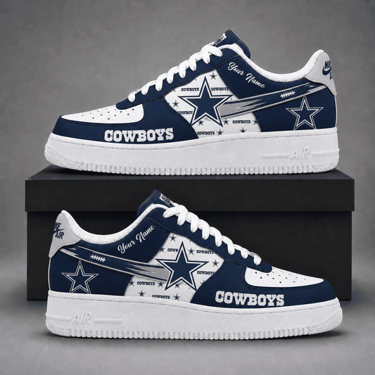 Dallas Cowboys | Premium Fear The Team Low Top Sneakers Personalized - Va37445