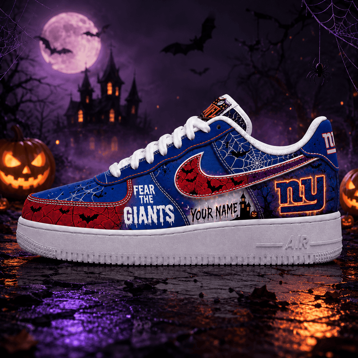 New York Giants | Premium Fear The Team Halloween Low Top Sneakers - Va32185