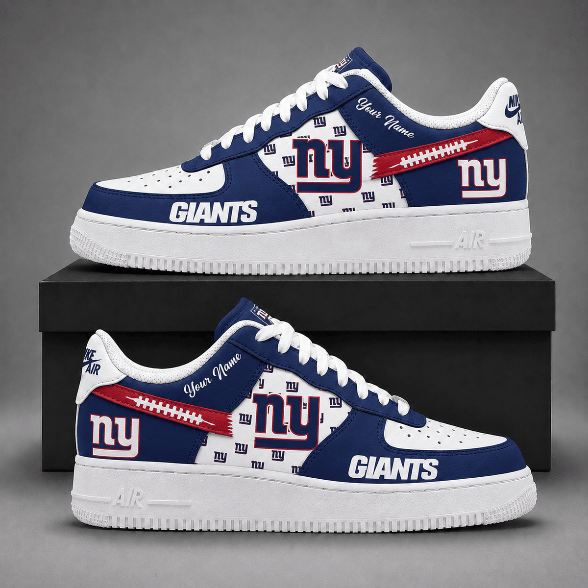 New York Giants | Premium Fear The Team Low Top Sneakers Personalized - Va37432