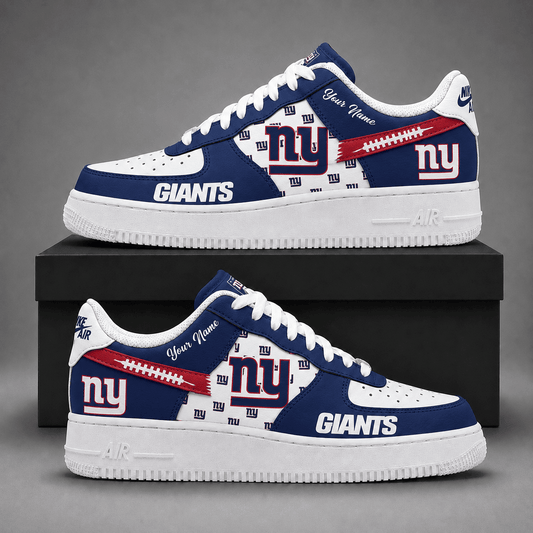 New York Giants | Premium Fear The Team Low Top Sneakers Personalized - Va37432