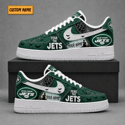 New York Jets | Premium Fear The Team Halloween Low Top Sneakers - Va323519