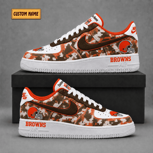 Cleveland Browns | Premium Fear The Team Low Top Sneakers - Va38814
