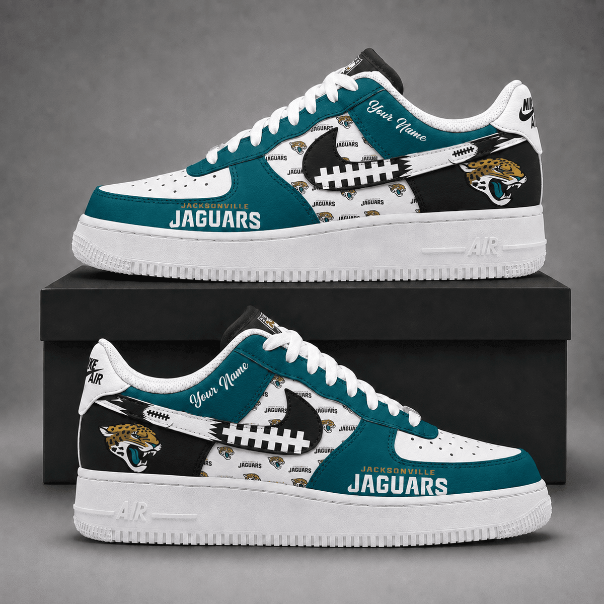 Jacksonville Jaguars | Premium Fear The Team Low Top Sneakers Personalized - Va37428