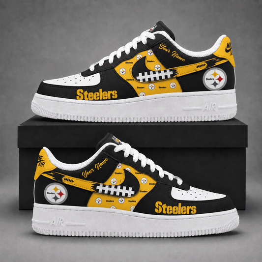 Pittsburgh Steelers | Premium Fear The Team Low Top Sneakers Personalized - Va37415