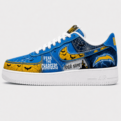 Los Angeles Chargers | Premium Fear The Team Halloween Low Top Sneakers - Va32186