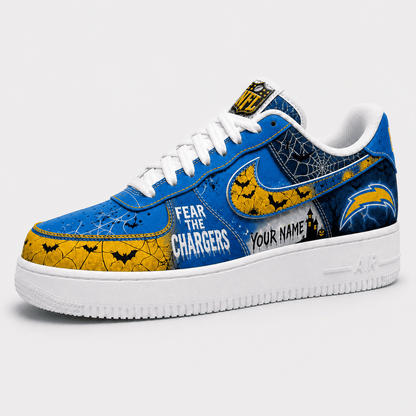 Los Angeles Chargers | Premium Fear The Team Halloween Low Top Sneakers - Va32186