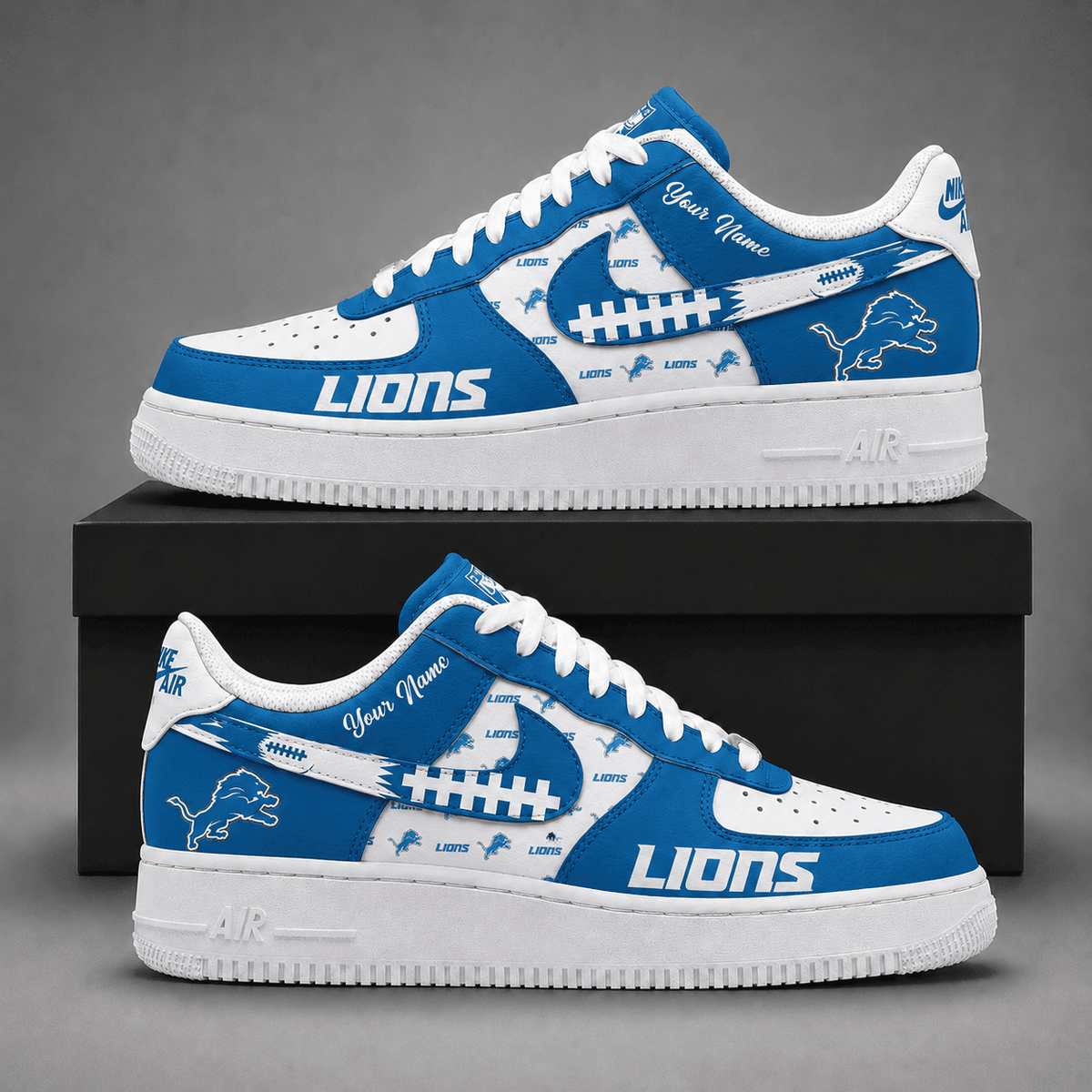 Detroit Lions | Premium Fear The Team Low Top Sneakers Personalized - Va37441