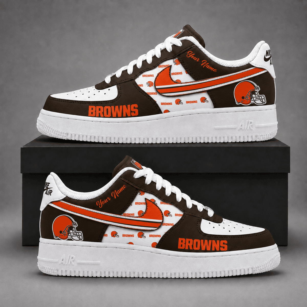 Cleveland Browns | Premium Fear The Team Low Top Sneakers Personalized - Va37417