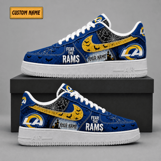 Los Angeles Rams | Premium Fear The Team Halloween Low Top Sneakers - Va323533